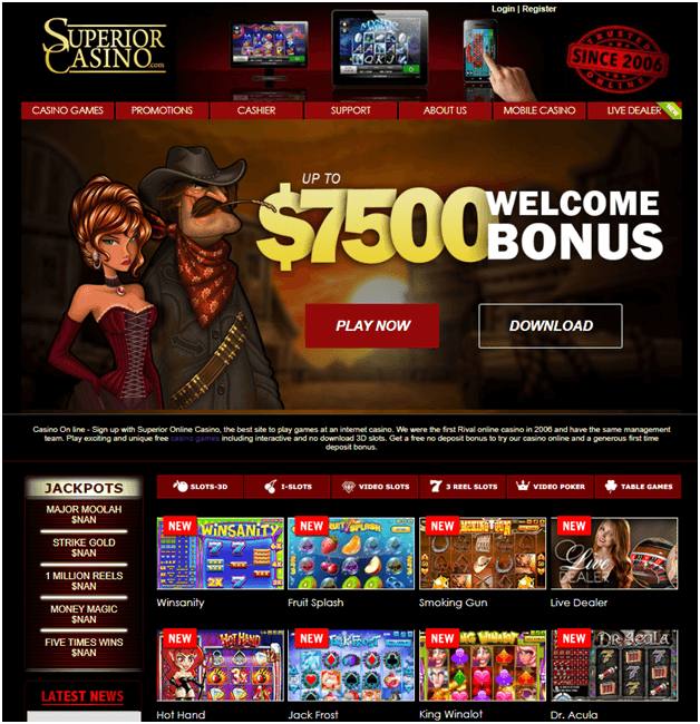 superior casino no deposit bonus